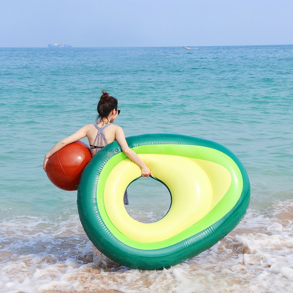 Inflatable Giant Avocado Pool Float Pool Swimming Float Swimming Ring Pool Circle Party  Buoy Toy null
