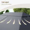 Dark gray replacement canopy roof for 10' x 13' gazebo, compatible with model 84C-116, outdoor patio furniture accessory.