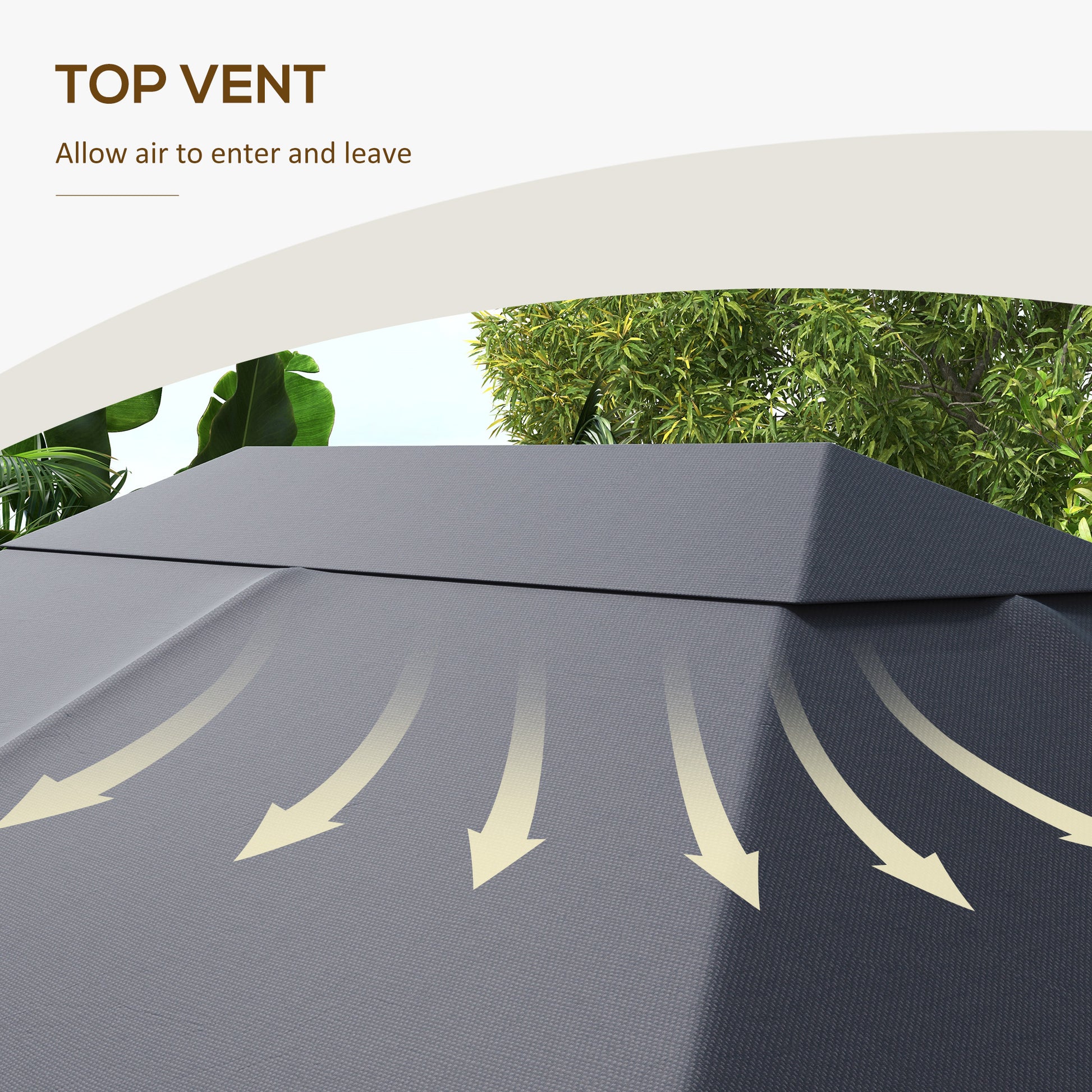 Dark gray replacement canopy roof for 10' x 13' gazebo, compatible with model 84C-116, outdoor patio furniture accessory.
