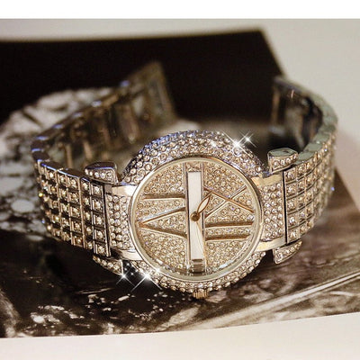 Luxury Diamond Women Watches Fashion Brand Stainless Steel Bracelet Wrist Watch Women Design Quartz Watch Clock relogio feminino null