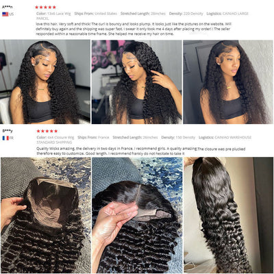 Deep Wave T Part Frontal Wig Human Hair Headgear null