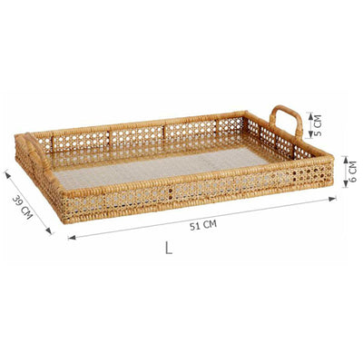 Tea Table Storage Rattan Desktop Storage Box Tray null