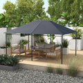 Dark gray 10x13 gazebo canopy replacement roof for 84C-116 model, made for outdoor shade and shelter.