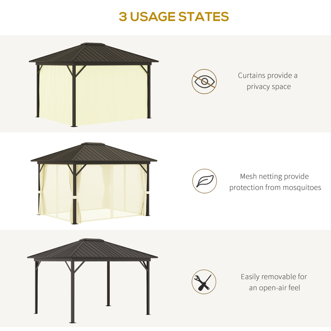 Luxury Hardtop Outdoor Gazebo - Morderncharm store