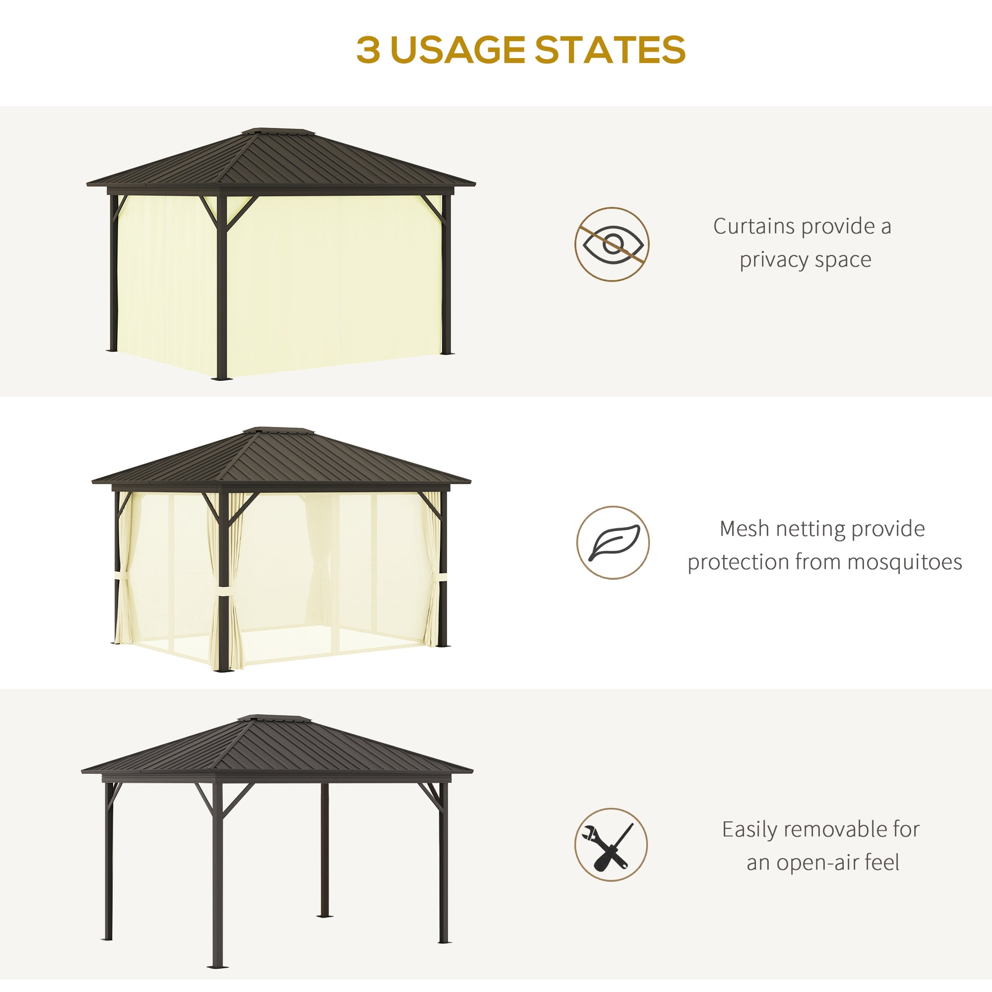 Luxury Hardtop Outdoor Gazebo - Morderncharm store