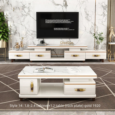 Family Light Luxury Rock Table In The Living Room null