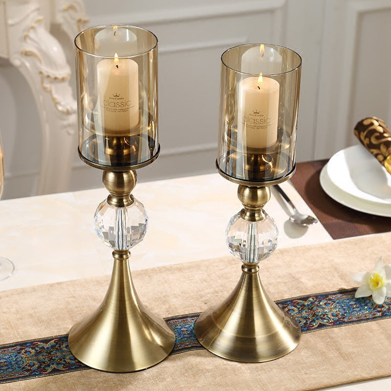 Fashion Simple Dining Table Glass Candle Holder Home Decoration Crafts null