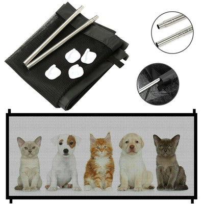 Pets Dog Cat Baby Safety Gate Mesh Fence Magic Portable Guard Net Stairs Doors null