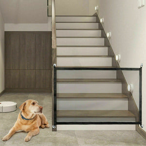 Pets Dog Cat Baby Safety Gate Mesh Fence Magic Portable Guard Net Stairs Doors null
