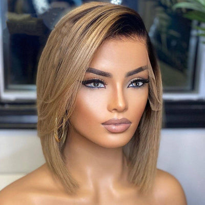 Lace Front Human Hair Wig Straight Short H Air null