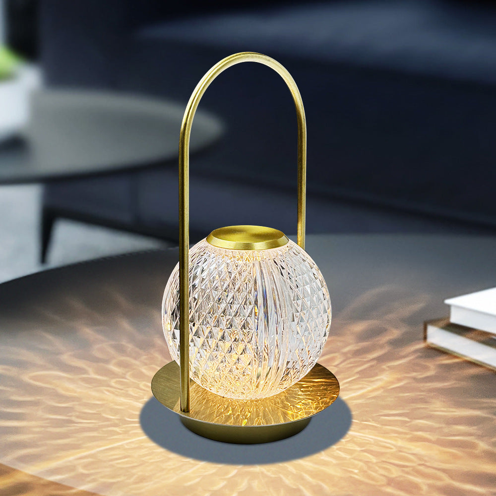 Retro Creative Portable Metal Table Lamp Bedside Ambient Night Light null