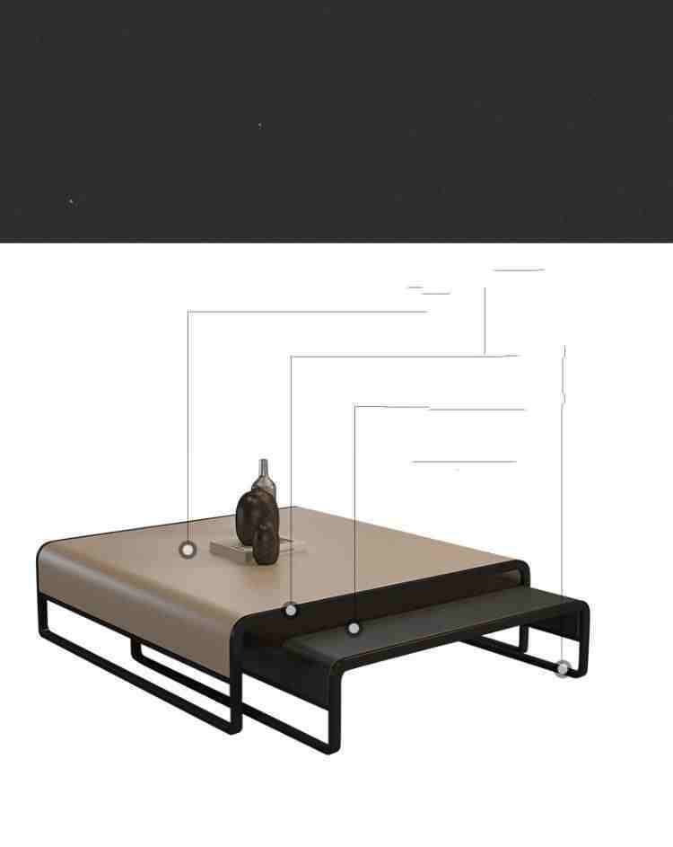 Telescopic Household Iron Art Leather Face Rectangular Coffee Table null