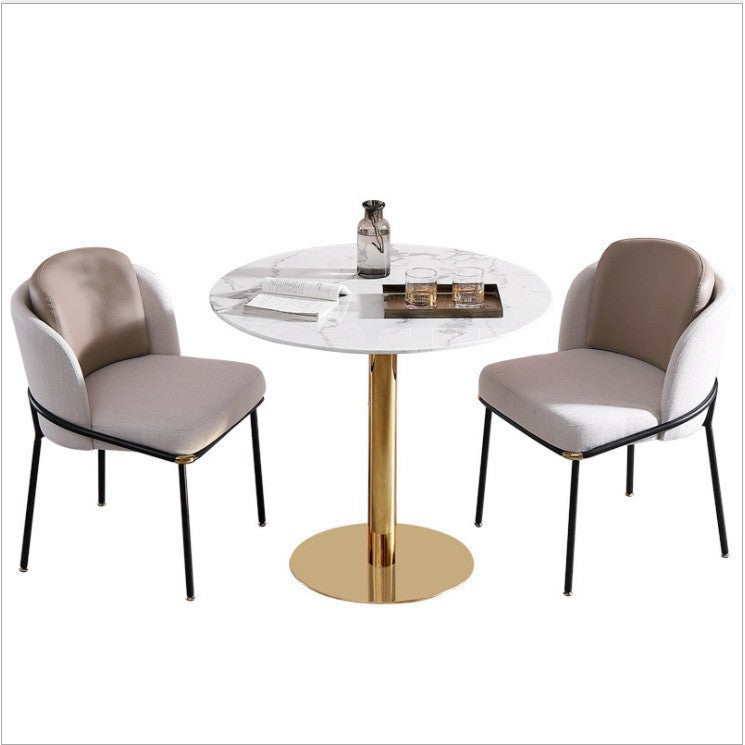 Chair Marble Small Round Table Table And Chair Iron Art null