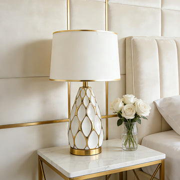 Modern Light-Luxury Creative Honeycomb Ceramic Table Lamp - Morderncharm store