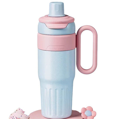 780ml Gradient Double Drink Thermal Cup Stainless Steel With Lid Coffee Cup Thermos Large Capacity Straw Cup For Male And Female null