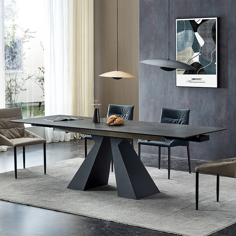 Retractable Slate Dining Table Home Rotating Modern Minimalist null