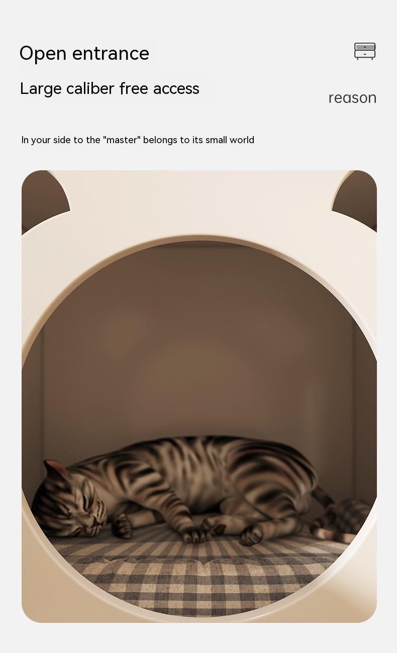 Solid Wood Leg Cat Nest Bedside Table Simple Modern null