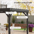 10' x 12' Outdoor Wooden Pergola, Grape Vine Gazebo with Concrete Anchors for Garden, Patio, Backyard, Deck, Gray - Morderncharm store