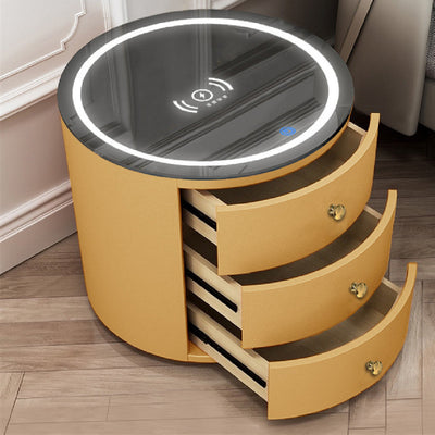 Round Bedside Table Intelligent Multi-function Audio Cabinet null