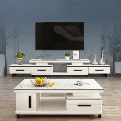 Family Light Luxury Rock Table In The Living Room null