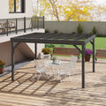 10' x 12' Outdoor Wooden Pergola, Grape Vine Gazebo with Concrete Anchors for Garden, Patio, Backyard, Deck, Gray - Morderncharm store