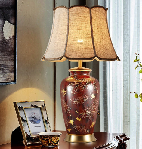 Table Lamp Bedroom Study Bedside Hotel Desk Reading Lamp Simple Villa Painted Creative Lamp - Morderncharm store
