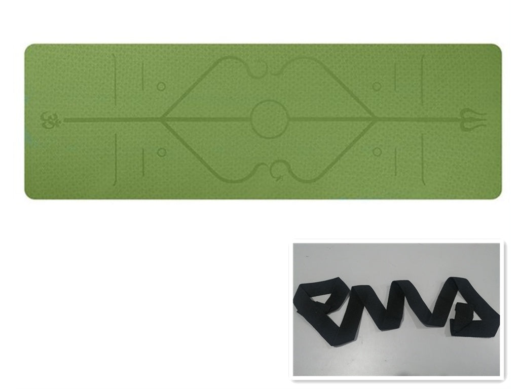 Non Slip TPE Yoga Mat Position Line Beginner null