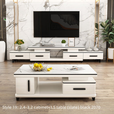 Family Light Luxury Rock Table In The Living Room null