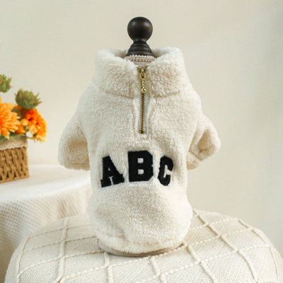 Pet Ring Dog Cat Clothes Autumn And Winter New Warm Zipper Coat null
