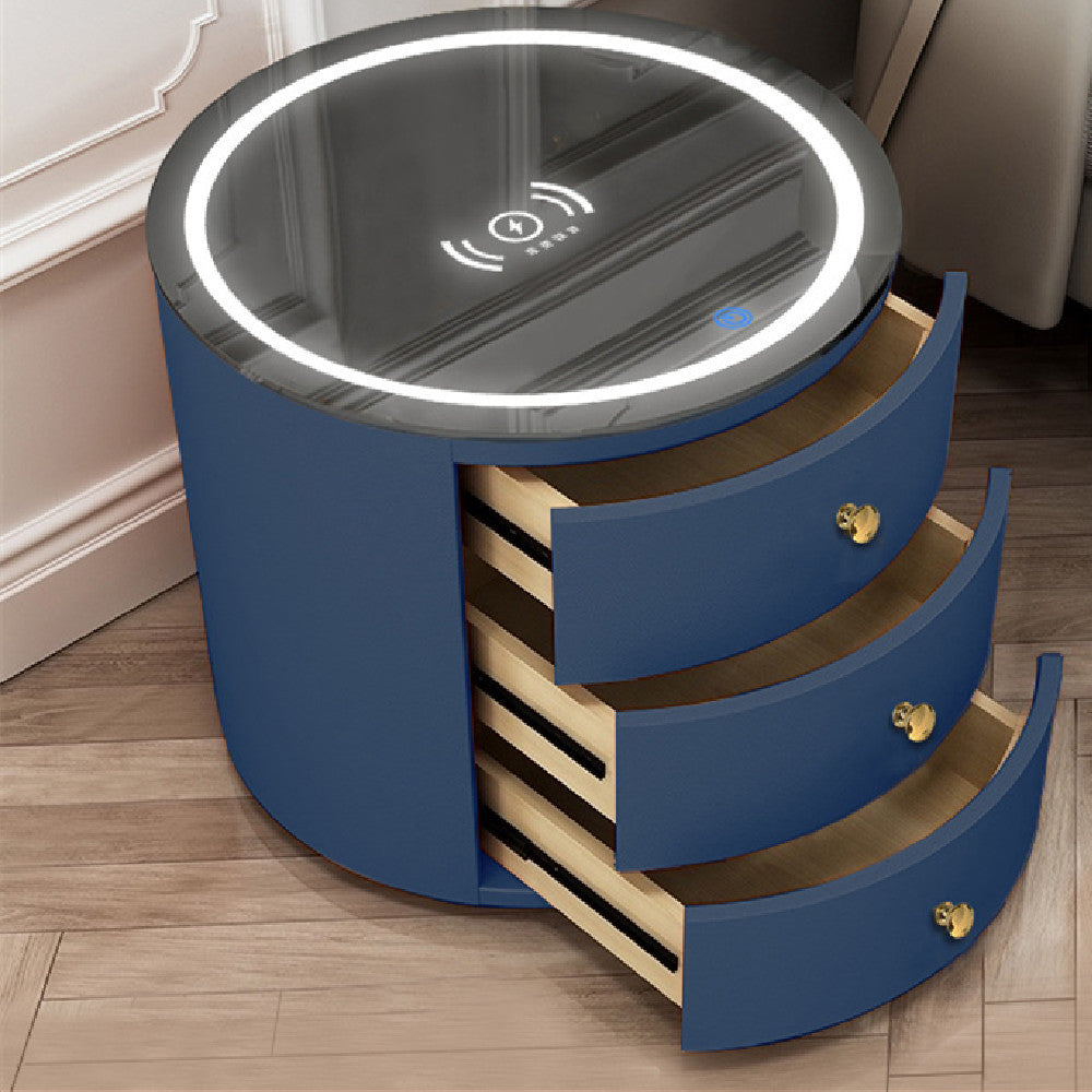 Round Bedside Table Intelligent Multi-function Audio Cabinet null