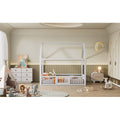 Montessori Floor House Bed with Safety Gate & Guardrails - Morderncharm store