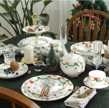 Holiday Garland Bone China Dinnerware Set