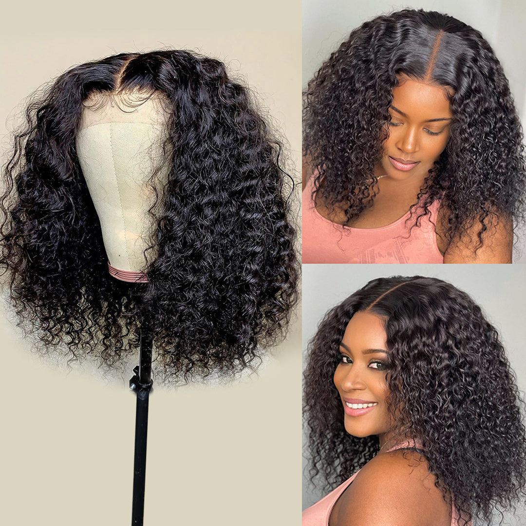 Sunper Queen Short Bob Wig Jerry Curly Human Hair Wigs For W null