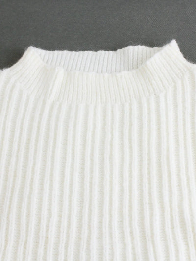 Knitted Sweater Round Neck Vest And Split Skirt Two-piece Set null