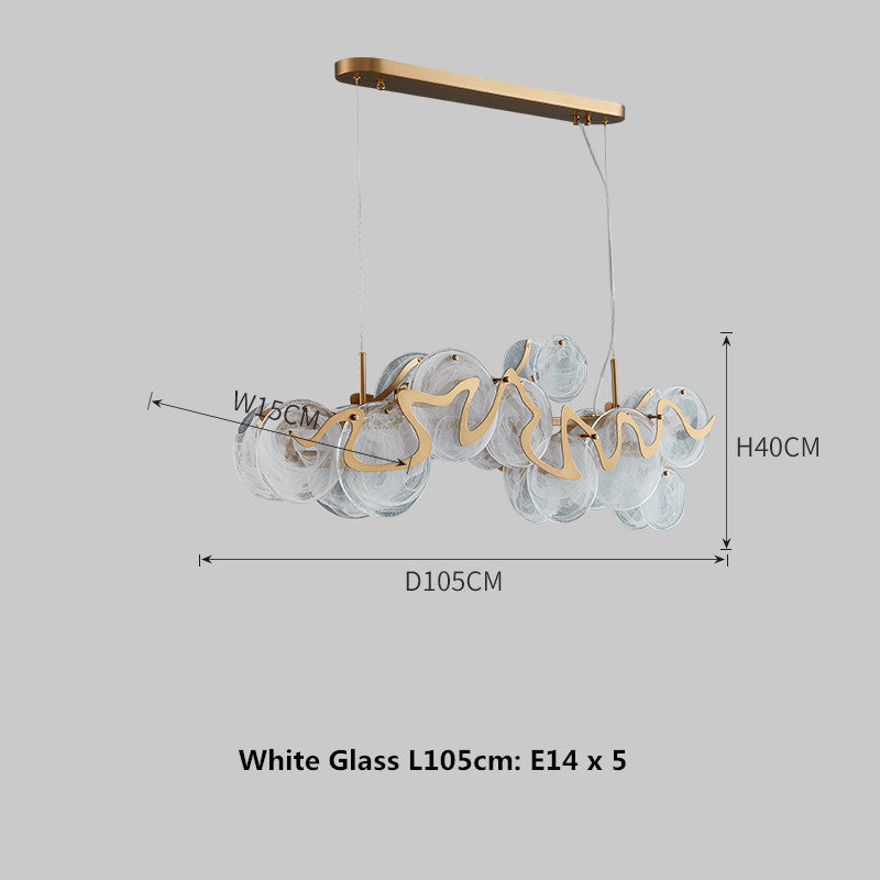Modern Minimalist Restaurant Table Bar Glass Chandelier null