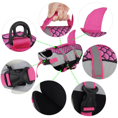 Swim Pet Dog Life Jacket Vest Clothes Life Vest Collar Harness Pets Swimming Summer Swimwear Scales Shark Pet Products null
