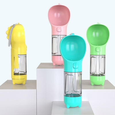 Pet Water Bottle Feeder Bowl Garbage Bag Storage Portable Pet Outdoor Travel 3 In 1 Dog Water Bottle null