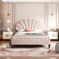 Art Deco Scalloped Velvet Shell Bed - Morderncharm store