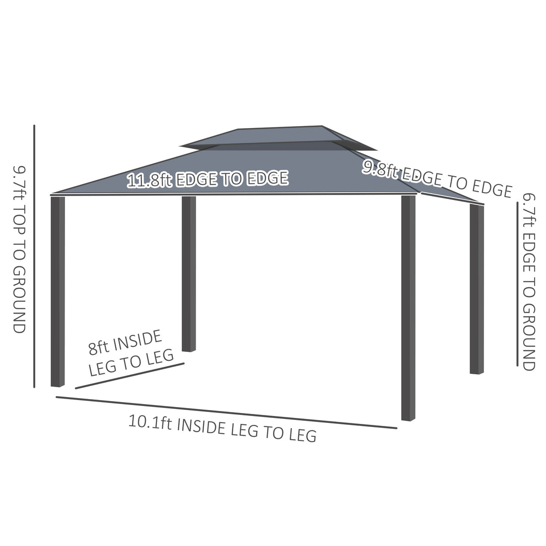 10' x 12' Hardtop Gazebo Canopy with Polycarbonate Roof, Aluminum Frame, Permanent Pavilion Outdoor Gazebo with Netting, for Patio, Garden, Backyard, Deck, Lawn, Black