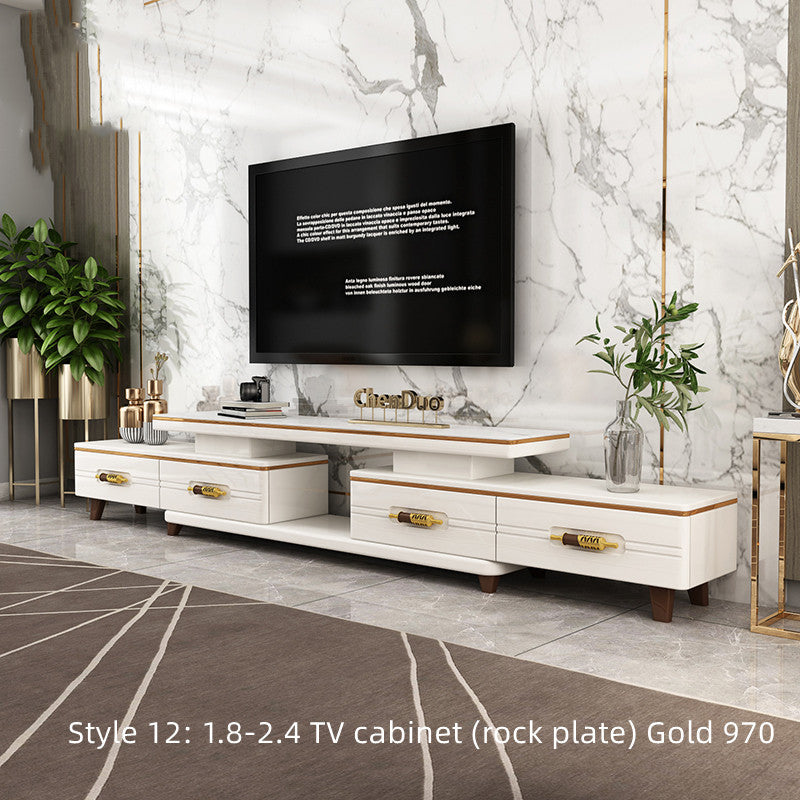 Family Light Luxury Rock Table In The Living Room null