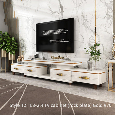Family Light Luxury Rock Table In The Living Room null