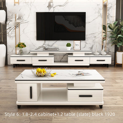 Family Light Luxury Rock Table In The Living Room null