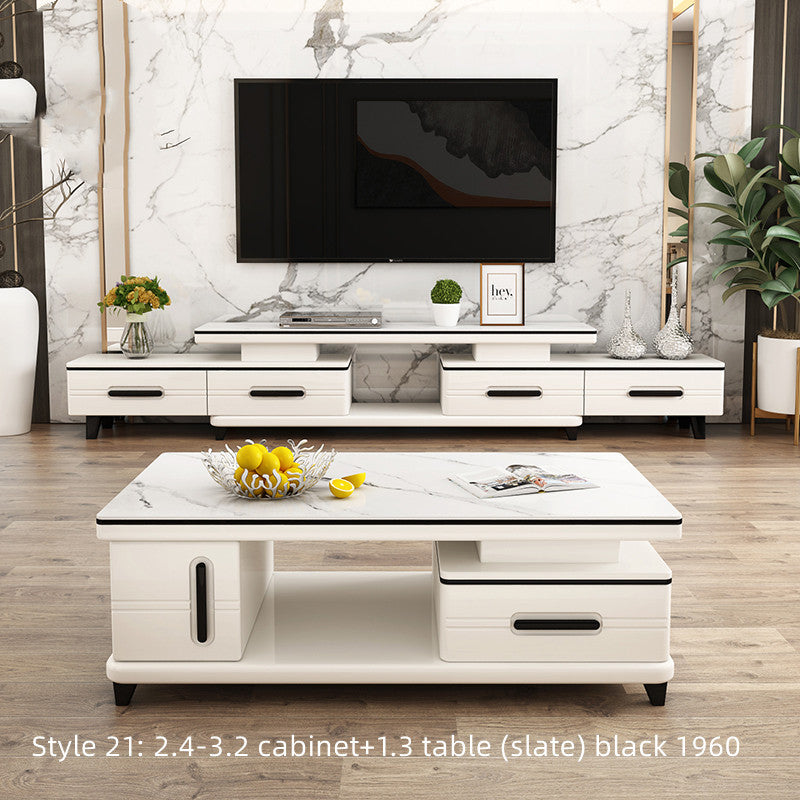 Family Light Luxury Rock Table In The Living Room null