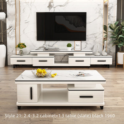 Family Light Luxury Rock Table In The Living Room null
