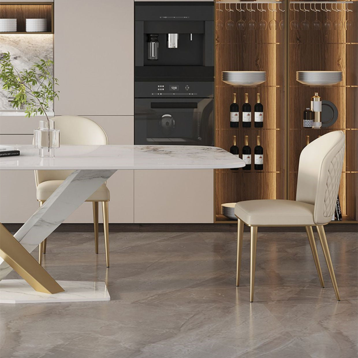 Small Household Stainless Steel Dining Table And Chair Combination null