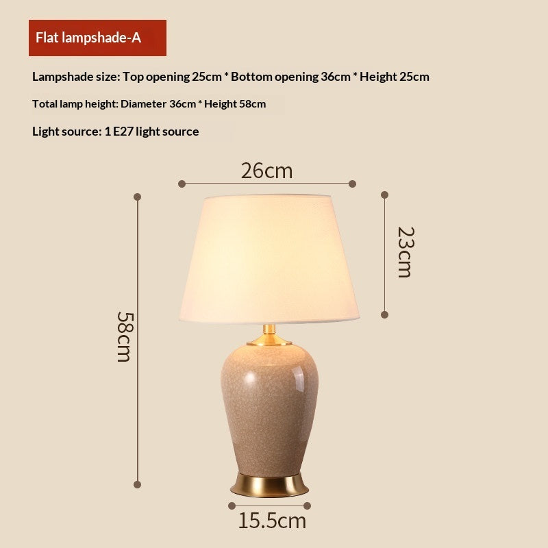 Jingdezhen Camphor Wood Ceramic American-Style Minimalist Chinese Table Lamp - Morderncharm store