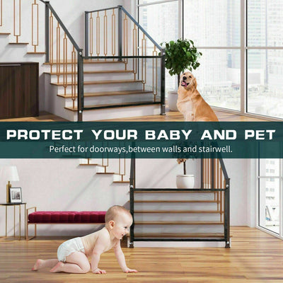 Pets Dog Cat Baby Safety Gate Mesh Fence Magic Portable Guard Net Stairs Doors null