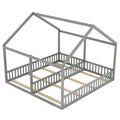 Twin Size Double Montessori House Bed with Shared Guardrails - Morderncharm store