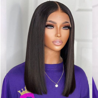 Double Drawn Bone Straight Human Hair Wigs null