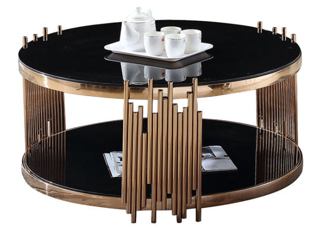 Marble Edge A Few Corners A Few Rock Plate Small Coffee Table Stainless Steel null